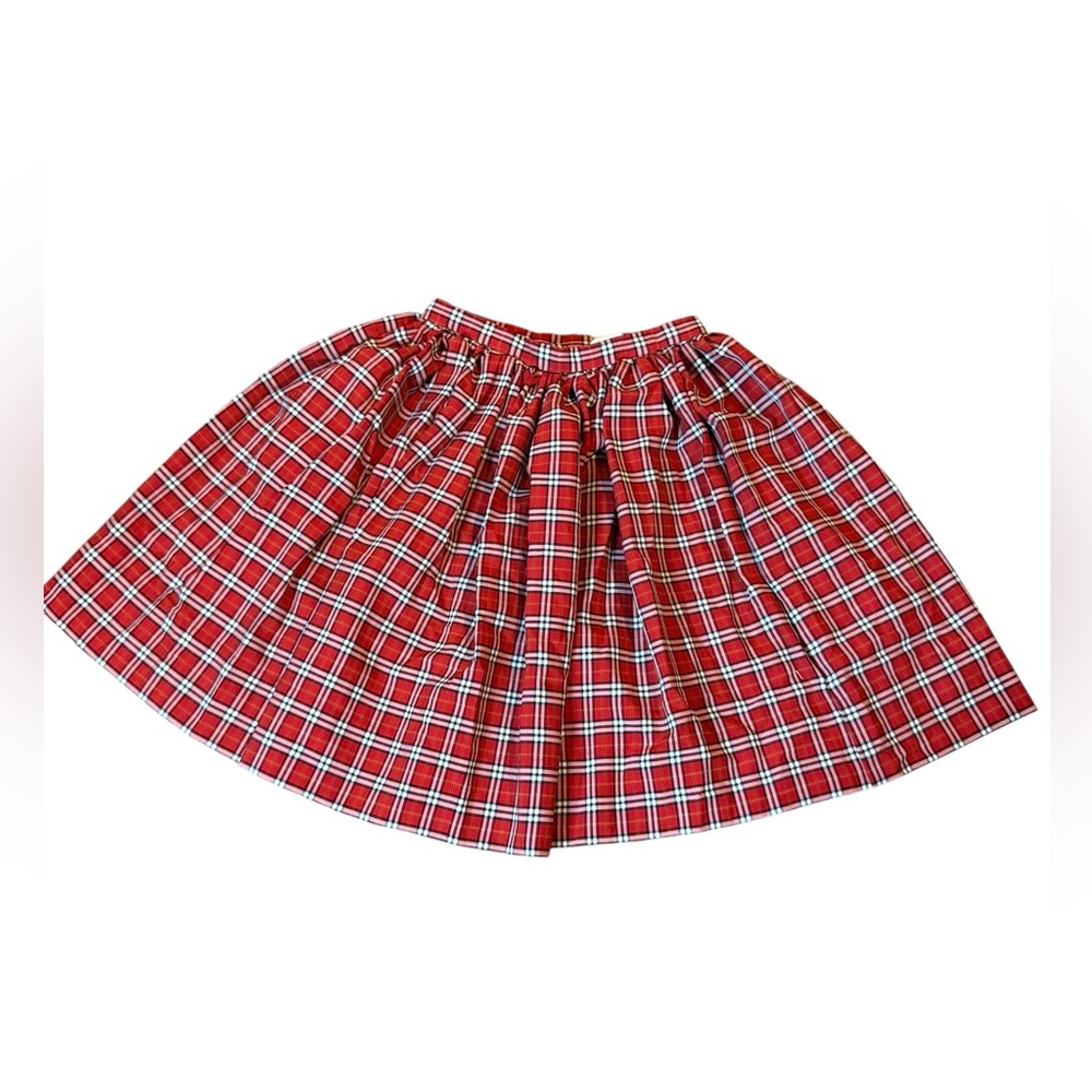Vintage Red Plaid A-Line Skirt